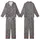 Dreamer's Everyday Essential: Charcoal Heather Sleeping Eye Moon Zzz Pattern Kid Satin Pajamas Set - 1