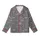 Dreamer's Everyday Essential: Charcoal Heather Sleeping Eye Moon Zzz Pattern Kid Satin Pajamas Set - 2