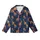 Giraffe Enthusiast's Charming Rusty Orange Brown Irregular Spot Giraffe Deep Navy Fabric Design Kid Satin Pajamas Set - 2