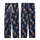 Giraffe Enthusiast's Charming Rusty Orange Brown Irregular Spot Giraffe Deep Navy Fabric Design Kid Satin Pajamas Set - 3