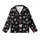 Heart & Paw Fan: Distressed Brush-Stroke Hearts & Paw Prints – Chalky White & Grey Scattered Design Item Kid Satin Pajamas Set - 2