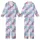 Ethereal Spirit's Abstract Fluid Art: Pastel Pink Blue Teal Fuchsia Marble Swirl Wearable Art Kid Satin Pajamas Set - 1