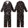 Stargazer's Golden & Rose Celestial Sun Moon Star Pattern - Deep Black Wearable Kid Satin Pajamas Set - VYuaxZz0kk