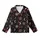 Stargazer's Golden & Rose Celestial Sun Moon Star Pattern - Deep Black Wearable Kid Satin Pajamas Set - v1okcr8rPY