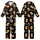 Golden Retriever Lover: Playful Puppies, Rosy Cheeks, Red Hearts & Bones Pattern - Black Background Kid Satin Pajamas Set - 1