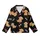 Golden Retriever Lover: Playful Puppies, Rosy Cheeks, Red Hearts & Bones Pattern - Black Background Kid Satin Pajamas Set - 2