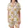 Gentle Baby Giraffe Sleep Set: Red-Brown Spot & Pink Flower Pattern with 'Sleep Early' Text Satin Short-Sleeve Pajamas Set - 2