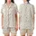 Minimalist Style Cream Muted Earth Tone Scattered Organic Shapes - Gentle Aesthetic Art Satin Short-Sleeve Pajamas Set - 1