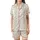 Minimalist Style Cream Muted Earth Tone Scattered Organic Shapes - Gentle Aesthetic Art Satin Short-Sleeve Pajamas Set - 2