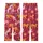Whimsical Folk Art Leopard Design: Orange-Yellow & Pink Leopards, Crimson, Yellow Suns, Pink Hearts, Teal Starbursts Kid Satin Pajamas Set - 3