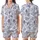 Chinoiserie Chic: Cobalt Blue Toile de Jouy Dragon Phoenix Crane Scenic Wearable Design Satin Short-Sleeve Pajamas Set - 1