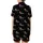 Festive Believer's Repeating White 'Believe' Script, Red Santa Hat, White Stars & Snowflakes Pattern Design Satin Short-Sleeve Pajamas Set - 3