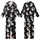 Rabbit Enthusiast's Hyperrealistic Fluffy Grey Bunnies White Flowers Black Foliage Design Kid Satin Pajamas Set - HDZXYaWpNr