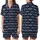 Weekend Enthusiast's Navy Relax Enjoy Typographic Word Print Casual Piece Satin Short-Sleeve Pajamas Set - 1