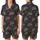 Weekend Lover's HELLO WEEKEND Repeating Pattern: Dusky Rose & Black Coffee Moon Star Wearable Item Satin Short-Sleeve Pajamas Set - 1