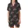 Weekend Lover's HELLO WEEKEND Repeating Pattern: Dusky Rose & Black Coffee Moon Star Wearable Item Satin Short-Sleeve Pajamas Set - 2