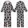 Cat Lover's Playful Black Cat Silhouettes - Heather Grey Wearable Motif Kid Satin Pajamas Set - GnmKCIuMfF