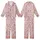 Sweetheart's Pale Pink Teddy Bear Heart Bow Star Scatter Design Cozy Wrap Kid Satin Pajamas Set - 1
