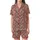 Chic Holiday Wearable: Pink Magenta Glittery Christmas Trees Gold Merry Christmas Script Satin Short-Sleeve Pajamas Set - 2