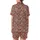 Chic Holiday Wearable: Pink Magenta Glittery Christmas Trees Gold Merry Christmas Script Satin Short-Sleeve Pajamas Set - 3