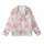 Nature Lover's Soft Pink Gray Minimalist Mountain & Pine Pattern, 'THE GREAT OUTDOORS' Text Top Kid Satin Pajamas Set - 2