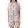 Celebration Joy: Whimsical Pink Lime Green Martini Coupe Glasses, Bows & Fruit Design Satin Short-Sleeve Pajamas Set - 2
