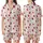 Playful Spirit's Fuchsia Strawberry Daisy Heart Motif on Cream Wearable Design Satin Short-Sleeve Pajamas Set - 1