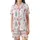 Whimsical Pink Christmas Watercolor Scatter - Santa, Reindeer, Trees, Gifts Design Satin Short-Sleeve Pajamas Set - 2