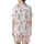 Whimsical Pink Christmas Watercolor Scatter - Santa, Reindeer, Trees, Gifts Design Satin Short-Sleeve Pajamas Set - 3