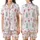 Whimsical Pink Christmas Watercolor Scatter - Santa, Reindeer, Trees, Gifts Design Satin Short-Sleeve Pajamas Set - 1