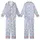 Serene Organic Swirls: Pale Sky Blue Muted Pink Paisley Dots Custom Design Kid Satin Pajamas Set - 1