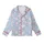Serene Organic Swirls: Pale Sky Blue Muted Pink Paisley Dots Custom Design Kid Satin Pajamas Set - 2
