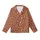 Coffee Lover Chic: Warm Russet Leopard Spot & Coffee Bean Design - Tan Beige Wearable Kid Satin Pajamas Set - 2