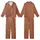 Coffee Lover Chic: Warm Russet Leopard Spot & Coffee Bean Design - Tan Beige Wearable Kid Satin Pajamas Set - 1