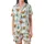 Cozy Holiday Loungewear: Whimsical Highland Cow Winter Wonderland, Snowy Hills & Santa Hats Satin Short-Sleeve Pajamas Set - 2