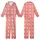 Dreamy Celestial: White Moon & Fuchsia Eyelash Star Motif on Soft Coral Pink Garment Kid Satin Pajamas Set - 1