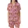 Whimsical Gingerbread Fun: Cheerful Characters, Candy Canes, Pink Gumdrop Swirls - Festive Item Kid Satin Pajamas Set - 7KAjN_C0wj