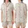 Sweetheart Charm Pastel Doodle Kisses, Crowns & Love Hearts Satin Short-Sleeve Pajamas Set - 1