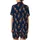 Giraffe Enthusiast's Charming Rusty Orange Brown Irregular Spot Giraffe Deep Navy Fabric Design Satin Short-Sleeve Pajamas Set - 3