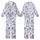 Chinoiserie Chic: Cobalt Blue Toile de Jouy Dragon Phoenix Crane Scenic Wearable Design Kid Satin Pajamas Set - 1