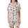 Festive Joy Collection: Whimsical Holly, Candy Cane & Santa Hat Design - Seasonal Wearable Item Satin Short-Sleeve Pajamas Set - 4x1yB0a62c