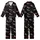 Festive Believer's Repeating White 'Believe' Script, Red Santa Hat, White Stars & Snowflakes Pattern Design Kid Satin Pajamas Set - 1