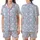 Serene Organic Swirls: Pale Sky Blue Muted Pink Paisley Dots Custom Design Satin Short-Sleeve Pajamas Set - 1