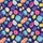 Whimsical Navy Abstract: Hand-Drawn Organic Splotches Pattern - Multi-Color Wearable Kid Satin Pajamas Set - 4