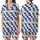 Vibrant Coastal Design: Royal Blue White Checkerboard Sardine Lemon Flat Graphic Wearable Satin Short-Sleeve Pajamas Set - 1
