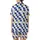 Vibrant Coastal Design: Royal Blue White Checkerboard Sardine Lemon Flat Graphic Wearable Satin Short-Sleeve Pajamas Set - 3