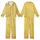 Playful Spirit: Light Warm Grey Feathers on Vibrant Yellow Wearable Kid Satin Pajamas Set - 1