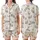 Whimsical Fox Lover's Playful Fennec Fox, Striped Fur, Pastel Cherry Blossom Designed Wear Satin Short-Sleeve Pajamas Set - 1