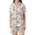 Whimsical Fox Lover's Playful Fennec Fox, Striped Fur, Pastel Cherry Blossom Designed Wear Satin Short-Sleeve Pajamas Set - 2