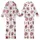 Women's Hand-Drawn Abstract Soft Pink Petal & Bold Black Botanical Outline Motif Kid Satin Pajamas Set - xAwJ_SGXWt